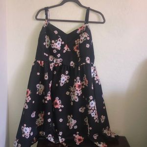 Black floral dress.